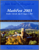 MathFest 2003 program