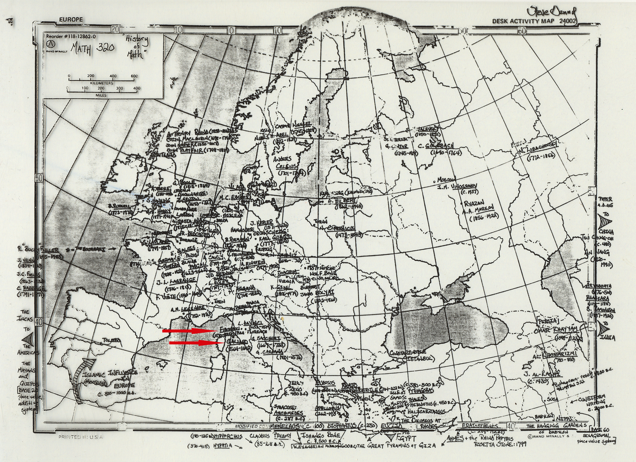 Map of Mathematicians