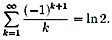 Alternating harmonic series converges.