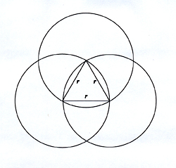 Three intersecting circles