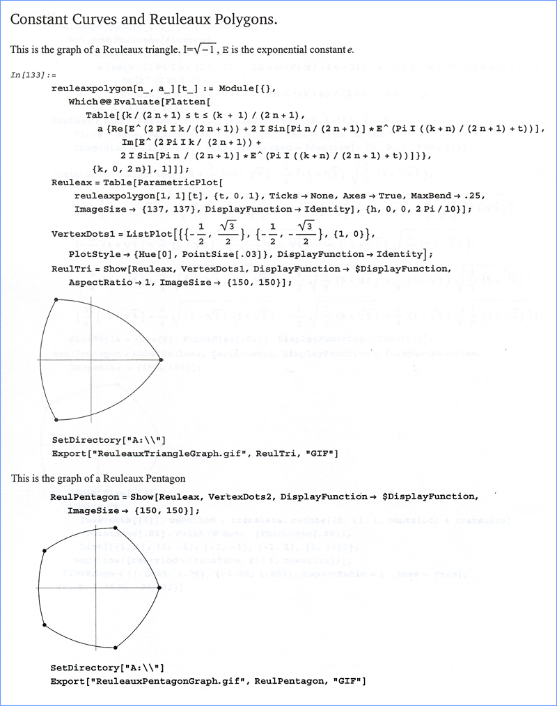 MATHEMATICA® Code for Reuleaux and Constant Width Polygons