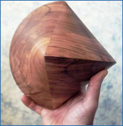 Wooden model of sphericon